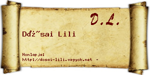Dósai Lili névjegykártya